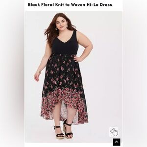 Torrid Black Floral Maxi Dress